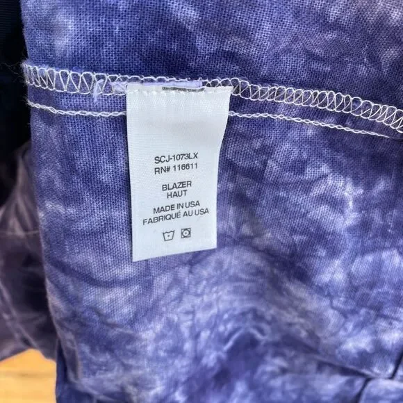 Amadi Hilde Tie Dye Purple Boho Oversized Blazer Size L Made in USA     - Picture 5 of 7